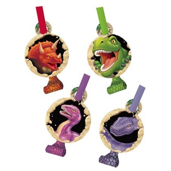 Club Pack of 96 Dino Blast Blowout Party Noisemakers