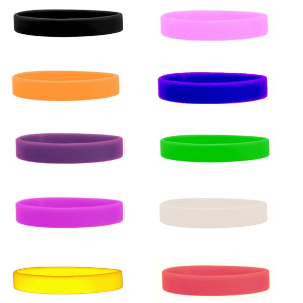 Silicone Wristbands Pack Of 10 Youth Sizes Choice Of Colours (Multicoloured)