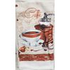 2 SAME MICROFIBER PRINTED TOWELS (15"x25") COFFEE GRINDER,COFFEE CUP & CLOCK, CE
