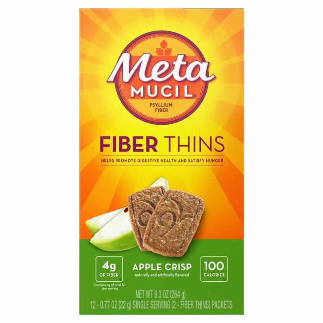 Metamucil Fiber Thins Help Promote Digestive Health Apple Crisp 24 Ct 6 Pack