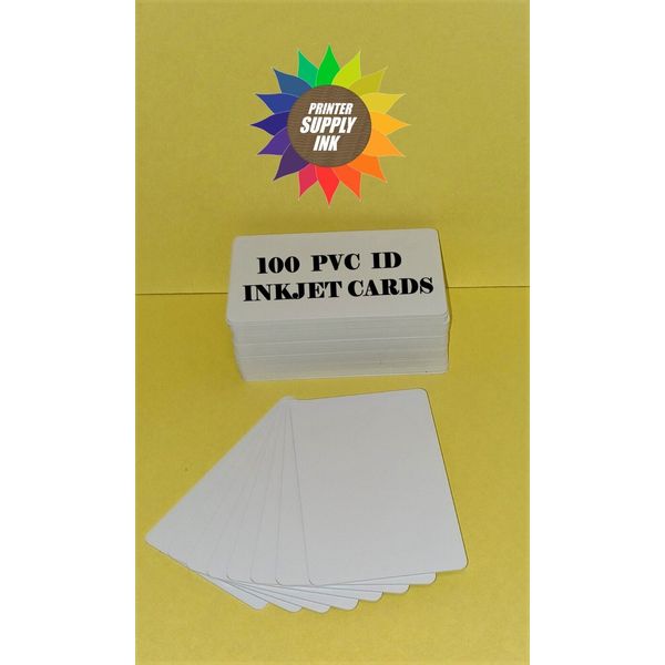 100 Inkjet PVC ID Cards - For Epson & Canon Inkjet Printers Gafetes carnets