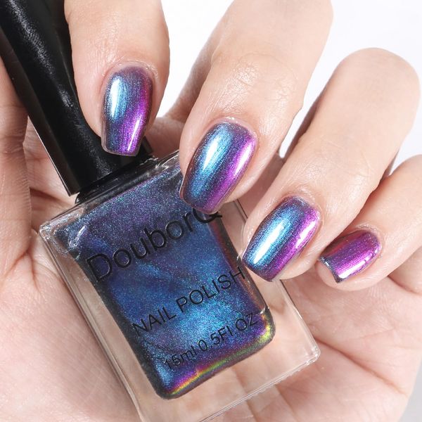 Holographic Nail Polish - Quick Drying Chameleon Nail Varnish - Sparkling Chrome Nail Polish Magic Colour Iridescent Nail Varnish - Long-lasting Nail Polish for Manicure DIY at Home