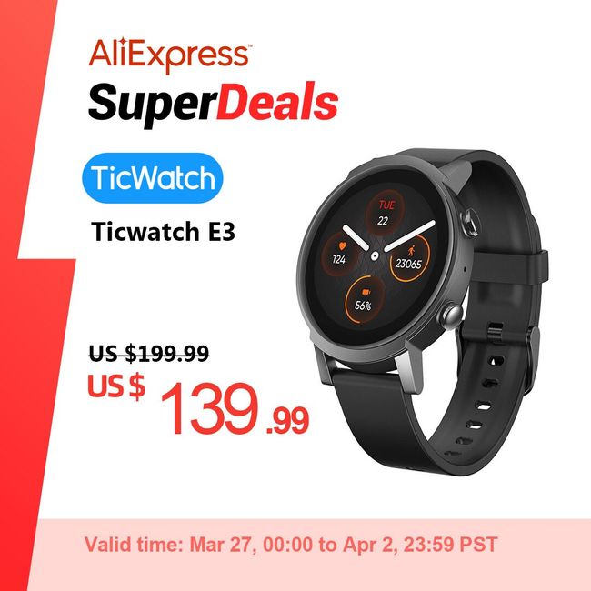  Ticwatch E3 Smart Watch Wear OS by Google for Men