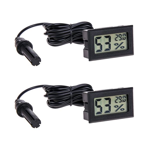 RUIZHI 2 Pcs Thermometer Innen,Thermometer für Innenräume,Mini LCD Digital Thermometer Hygrometer,Thermometer mit Luftfeuchtigkeitsmesser für Reptil Inkubator Aquarium Brutapparate