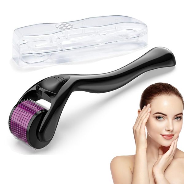 JIEYUCHU Dermaroller, 0.75mm Dermaroller Capelli, Mcroneedling Capelli, 660 Aghi Derma Rullo per Skin Care, Trattamento di Perdita Capelli,Delle Rughe, Cicatrici da Acne.