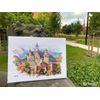 Merejka Neuschwanstein Castle Cross Stitch Kit, Counted Pattern, 25 x 35 cm, White