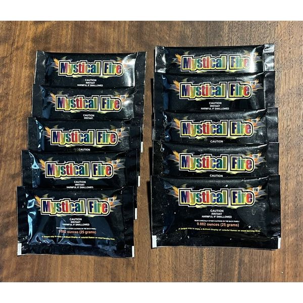 10 Packs Of • Mystical Fire • Vibrant Color Indoor & Outdoor Use on Fire pits