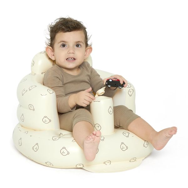 Baby Inflatable Seat for Babies 3-36 Months, Built in Air Pump Infant Back Support Sofa Toddler Chair for Sitting Up, Baby Floor Seater Gifts (Tiger)