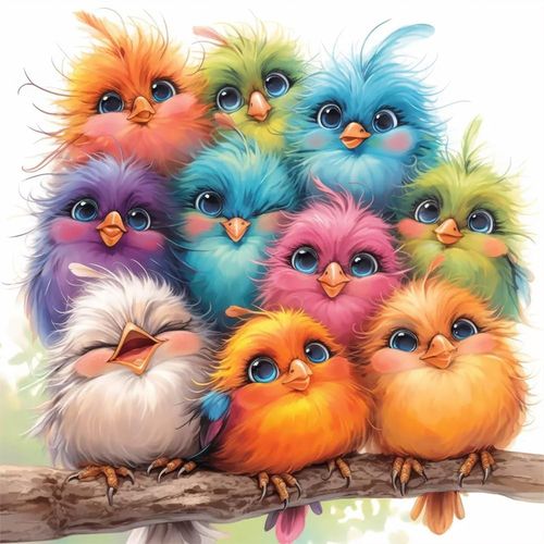 RYMILIE Birds Diamond Art Painting Kits for Adults, Full Drill Diamond Dots Paintings for Beginners, Round 5D Paint with Diamonds Pictures Gem Art Painting Kits DIY Crafts Kits
