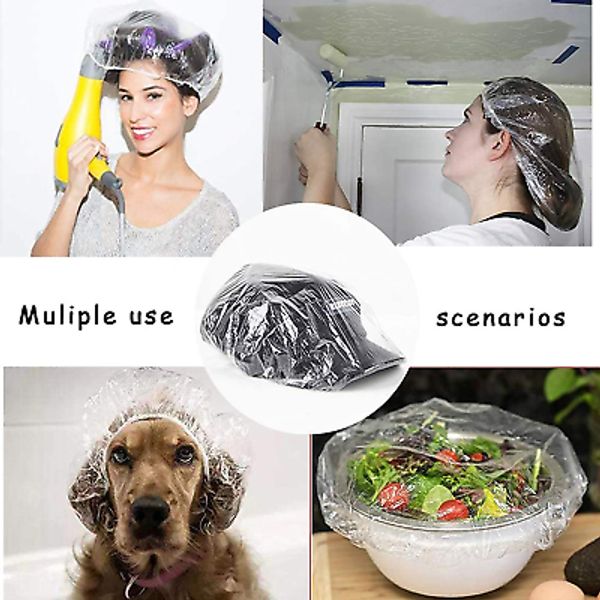 Disposable 20.5"Large Thick Clear Waterproof Shower Cap for Women Bathroom 30PCS