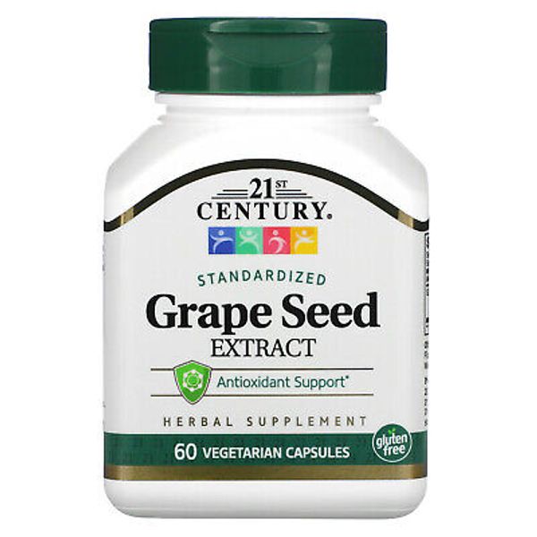 Grape Seed Extract, Standardized, 100 mg, 60 Vegetarian Capsules (50 mg per
