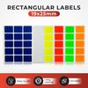 Pack of 300 Fluorescent Green 19x25mm Rectangular Labels - Adhesive Stickers