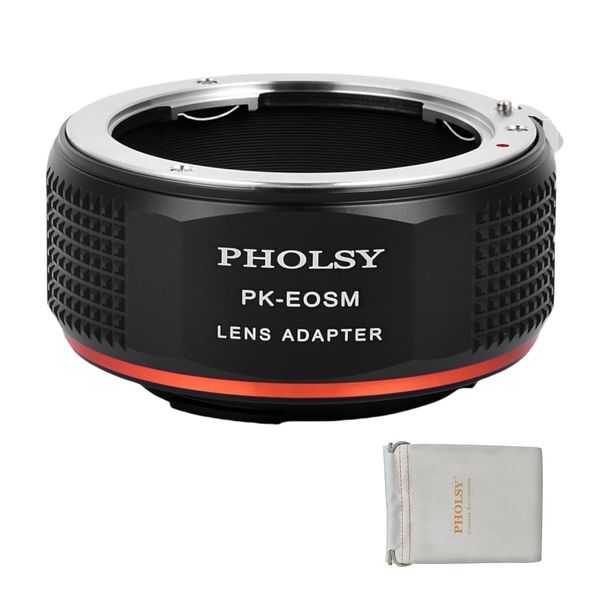 PHOLSY Lens Mount Adapter PK to EF-M Compatible with Pentax K PK Lens to Canon EF-M (EOS M) Camera Body EOS M, M2, M3, M5, M6, M10, M50, M100, M200, M50 II, M6 II, PK to EOSM