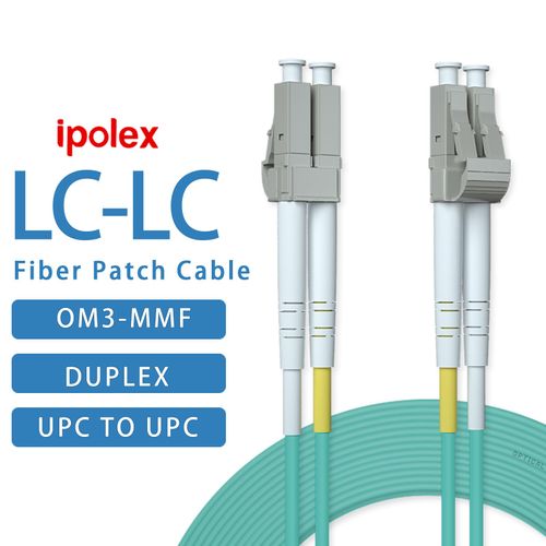 ipolex 4-Pack OM3 LC to LC Fiber Patch Cable, 10G Multimode Fiber Duplex LC 50/125μm Fiber Optic Cable Cord, LSZH 10 Meter(33ft), Aqua