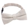 DQT Herringbone Wool Blend Wedding Thistle Pre-Tied Bow Tie for Men - Beige
