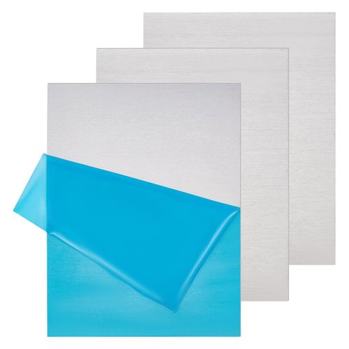 OLYCRAFT 3Pcs 6061 T651 Aluminum Sheet Metal 8.1x6.1 Inch Aluminum Plate Covered with Protective Film 1.5mm Thick Flat Plain Rectangle Plate for Lndustry Crafting Mechanical Cutting
