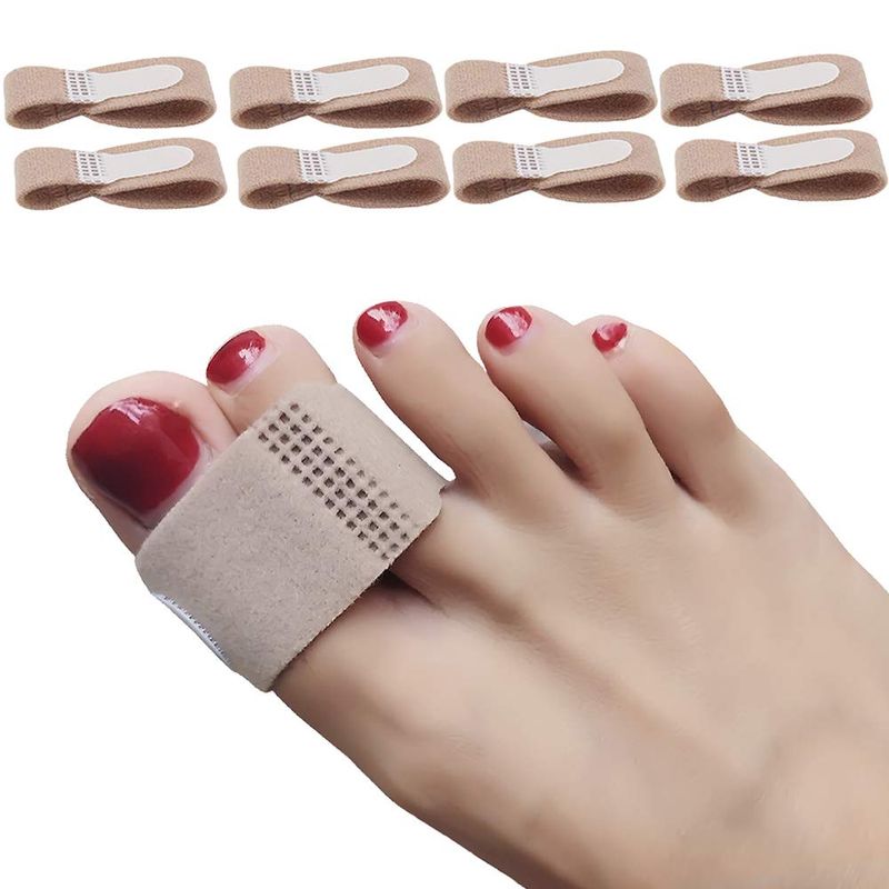 DYKOOK Broken Toe Wraps 8 Pcs,Big Toes Hammer Toe Straightener Fabric ...