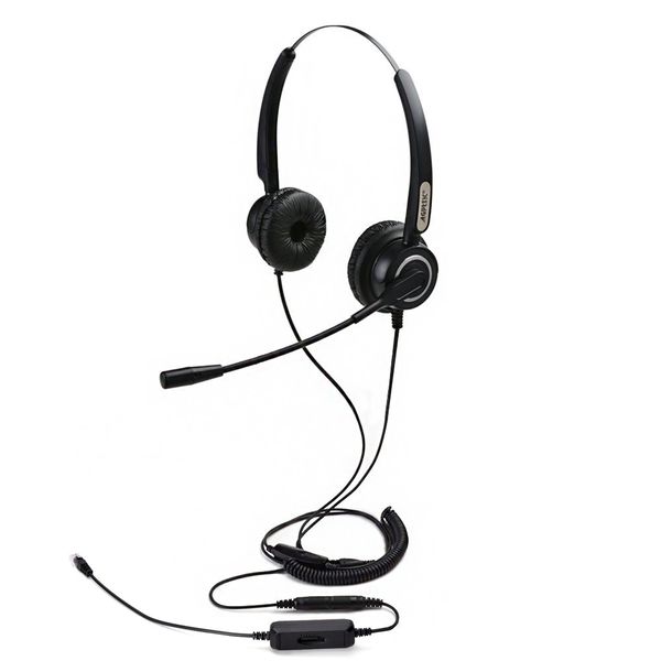 AGPTEK Handfree* Binaural Headset (3.5MM QD+RJ9)