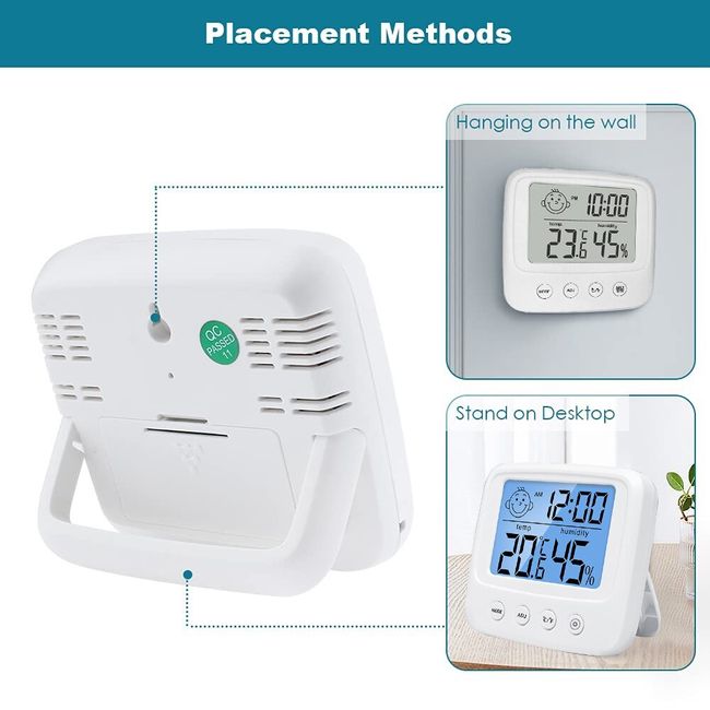 Desk Wall Mount Thermometer Hygrometer Electronic LCD Digital