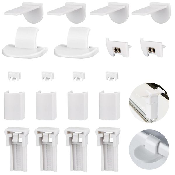 Plissee Ersatzteile Set 4 Kit 20 Stück Klemmträger Zubehör Plissee Klemmträger Zubehör Klemmfix Halterung,klemmfix Halterung, für Plissees Montage ohne Bohren