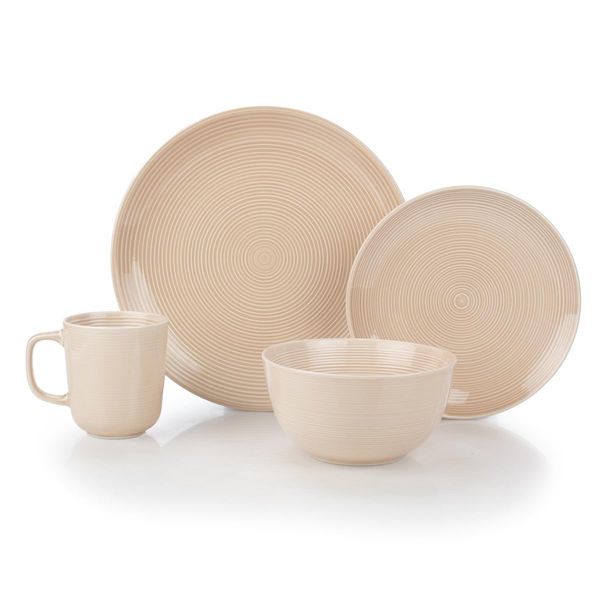 Everything Kitchens Colorful Glazed 16-Piece Dinnerware Set | Blush Pink