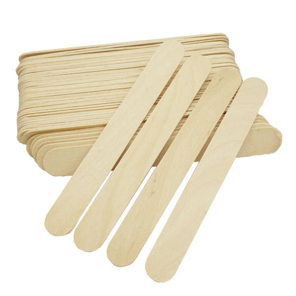 EULAPGOE 300pcs Disposable Wooden Tongue Depressor Tongue Stick Mask Mixing Mask Applying Wooden Stick Hair Removal Waxing Spatula Wax Stick