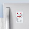 CafePress White Lucky Cat Left Ar Rectangle Magnet (10 pack)