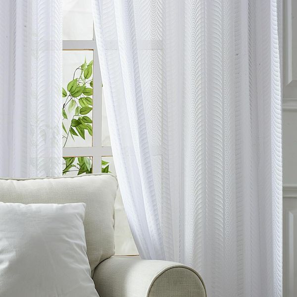 NT Interior Order Curtain Mirror Effect Wave Lace Curtain Width 140cm Length 250cm 2 Panels