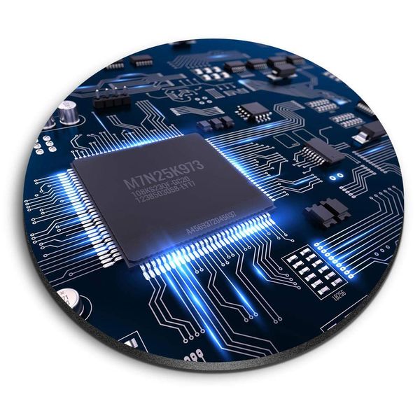 1 x Round MDF Magnet - Electronic Circuit Board Gaming 21686