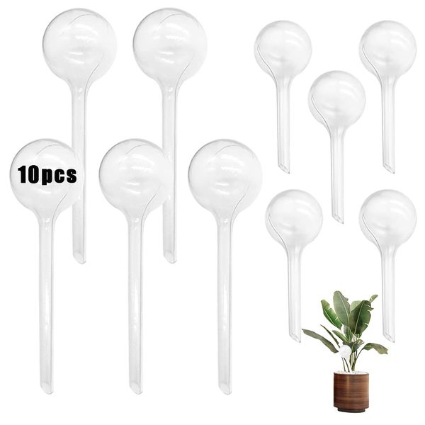 Gddochn 10 PCS Plastic Clear Self-Watering Bulbs,Garden Plant Watering Bulb,Plastic Automatic Devices Watering Globe for Indoor Outdoor Plants,Flowers