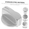 PartyKindom 5pcs Stainless Steel Gas Stove Knobs Replacement Gas Cooker Switch Knobs Easy Install Operate Suitable for Home Restaurant More