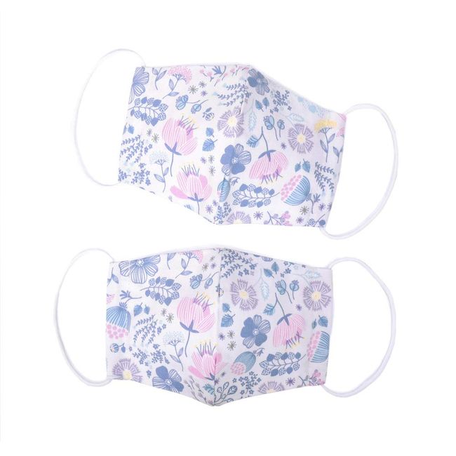 N5324902 Masks for Kids, Girls, Washable, 3D Fabric, Antibacterial, Small, Misty Flower, Colorful Candy Style