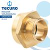 Reducer extension – outer x internal thread in untreated brass.