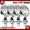2 Pair 5.75" High/low Round Headlight kit Set Conversion Glass Lens H5001 H5006
