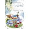 Wonderful HUSBAND Anniversary card Aura Range