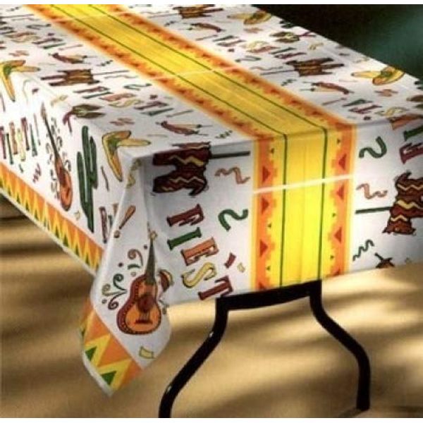 Tablemate Fiesta Time Plastic Tablecloth 100-Foot Roll