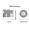 ShineNow Threaded Heat-set Inserts Brass for Printed Plastic Parts M2.5 70pcs