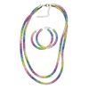 Jewellery Set Rainbow Necklace and Hoop Earrings, Glass