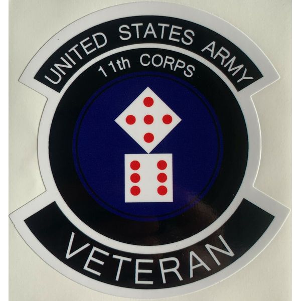 US ARMY 11TH CORPS VETERAN STICKER WATERPROOF D413