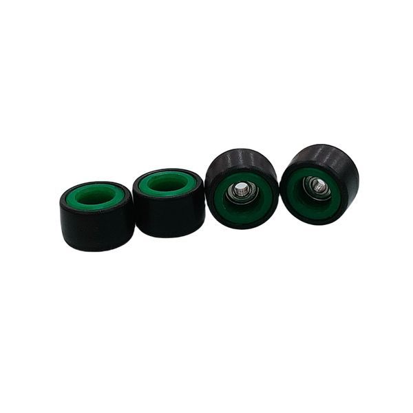 Leefai Pro Fingerboard Wheels Green Core Handmade Finger Skateboard Wheels - Ultra Spin Bearings Wheels - 7.8mmx5.1mm -Inner Layer Colorway (Green)