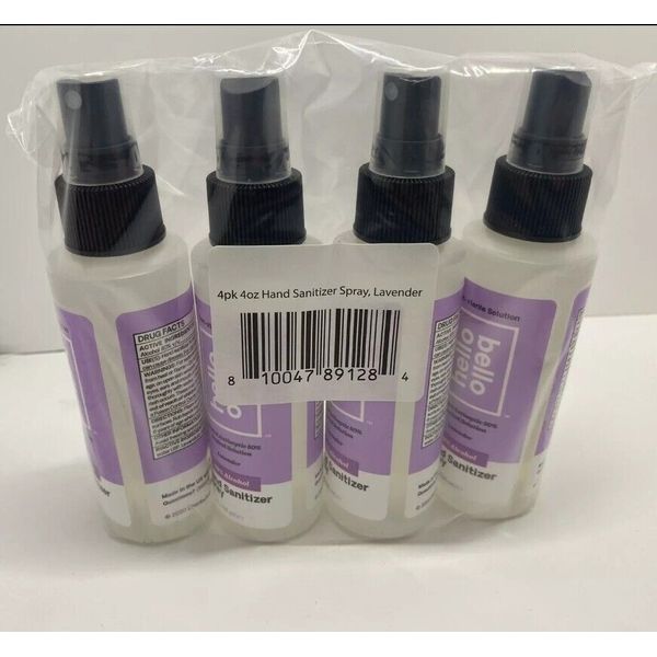 4-Pack NEW Hello Bello Child Hand Sanitizer Spray 4oz. Lavender Scented