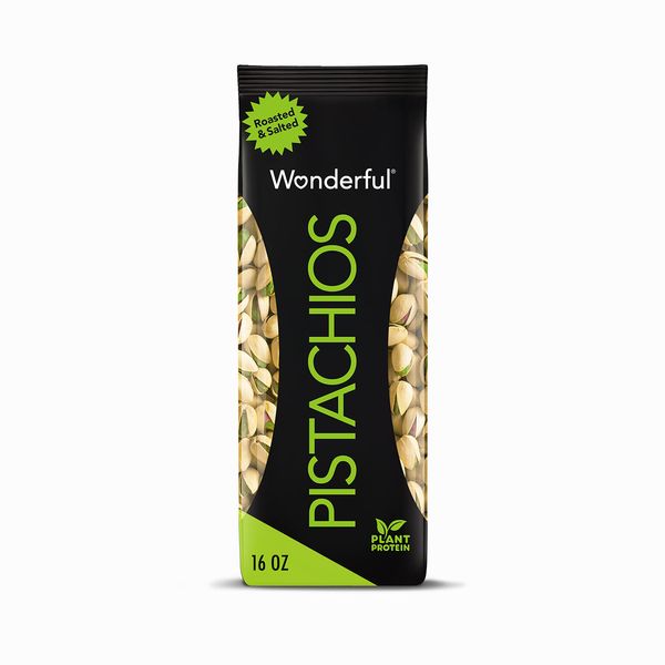 Wonderful Pistachios In Shell, Roasted & Salted Nuts, 16 Ounce Bag - Healthy Snack, Protein Snack, Pantry Staple