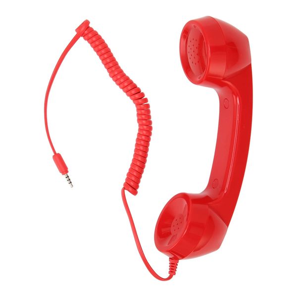 Pissente Retro Handyhörer, Retro-Hörer, Anti-Strahlung Vintage Kabelgebundener Telefon-Anrufempfänger mit 3,5-mm-Kopfhöreranschluss, Handy-Hörer für Mobiltelefone und Computer