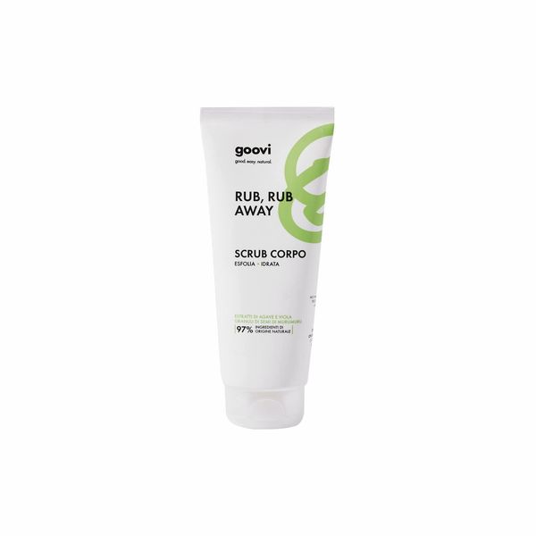 Goovi, Rub Rub Away, Scrub Corpo Esfoliante e Idratante con Estratti di Agave e Viola, Rende la Pelle Morbida, Ideale per Tutti i Tipi di Pelle, 200ml