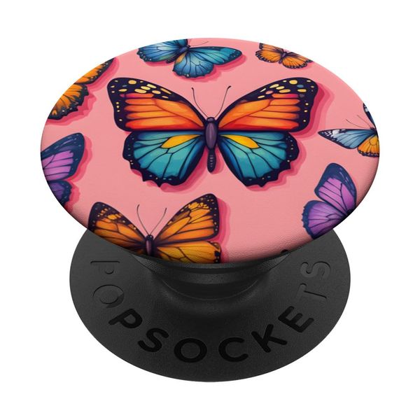 Pink Butterflies PopSockets Adhesive PopGrip