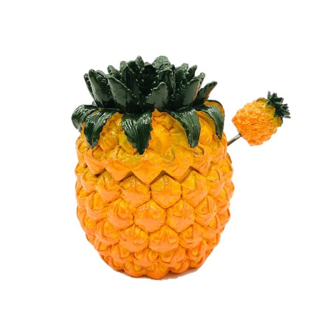 Kasho FHFT014 Pineapple Shaped Sugar Pot with Spoon Set Tea Term Sugar Pot Cute Asian Goods Table Decor Party Gift