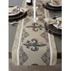 DII French Style Tabletop Kitchen Collection, Reversible Table Runner, 14x72, Fleur de Lis Stripe