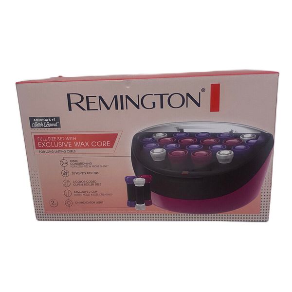 Remington Ionic Velvet Hot Rollers H-5600 Series 3 Sizes 20 Rollers with Clips