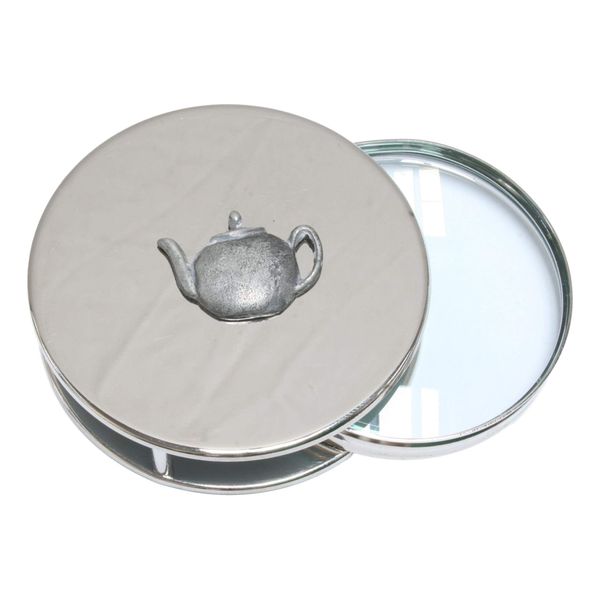 Teapot Chrome Plated Magnifying Glass Folding Desktop Gift 363