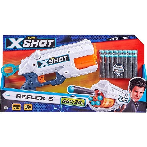 LUXURIATE X-Shot Excel Double Reflex 6 Foam Dart Blaster with 16 Darts Multicolor, 36433